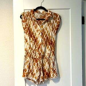 Short sleeved button up romper